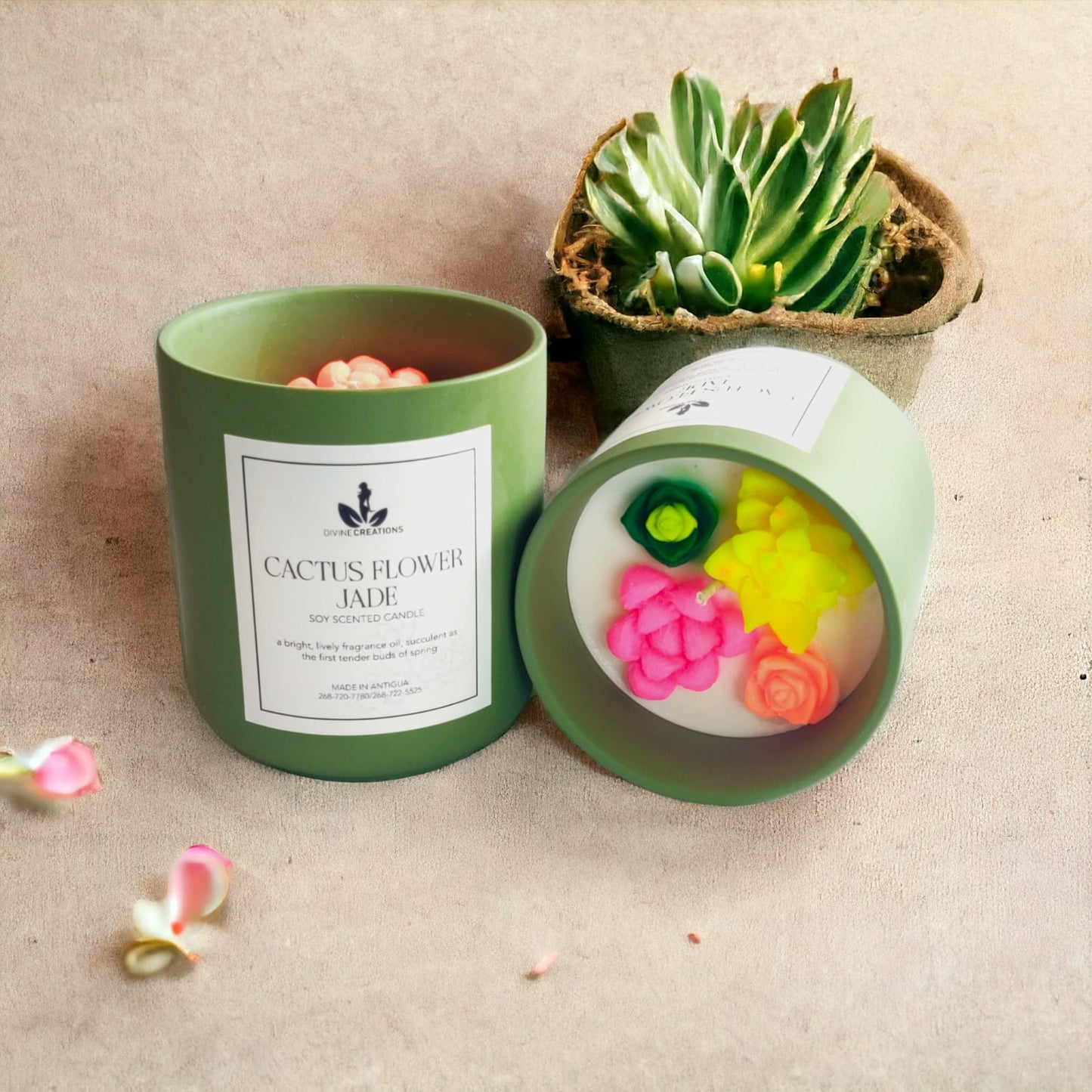Cactus Flower & Jade Scented Soy Candle